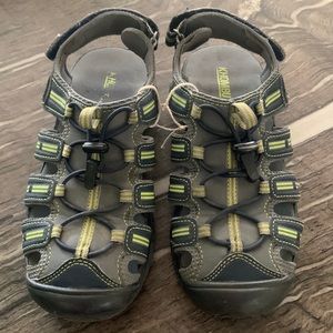 KHOMBU outdoors sandals Navy, Green, and Grey Little Boy Size 3